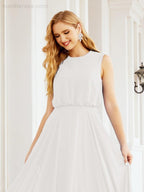 Sleeveless Long Bridesmaid Dress A line Formal Evening Prom Gown 28025