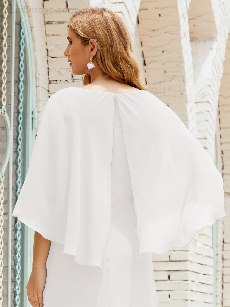 Bridesmaid Dress Women Long Sleeve V-Neck Chiffon Formal Wedding Party Dress 28018