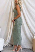 Vestido largo con detalle fruncido de malla Manifesting You 