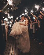 Romantic Long Tulle Lace Wedding Dress with Spaghetti Straps A Line V Neck
