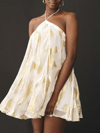Robe courte balancière à imprimé cache-cœur avec sequins suspendus