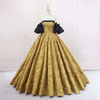 Vestido de noiva dourado fino estilo retro vintage vestido de baile s04