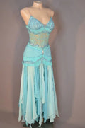 Vestido de noche único de gasa con lentejuelas y cuentas, tirantes finos, vestido de fiesta Y8464