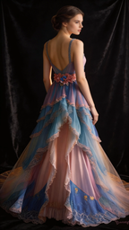 Fairy Colorful Tulle Lace Tiered Ball Gown Long Prom Dress Y7792 by simplepromdress