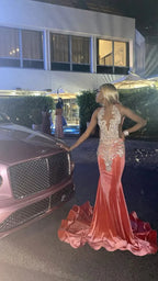 Vestidos Longos de Noite Pretos Brilhantes para Raparigas Sereia Sexy Y4241