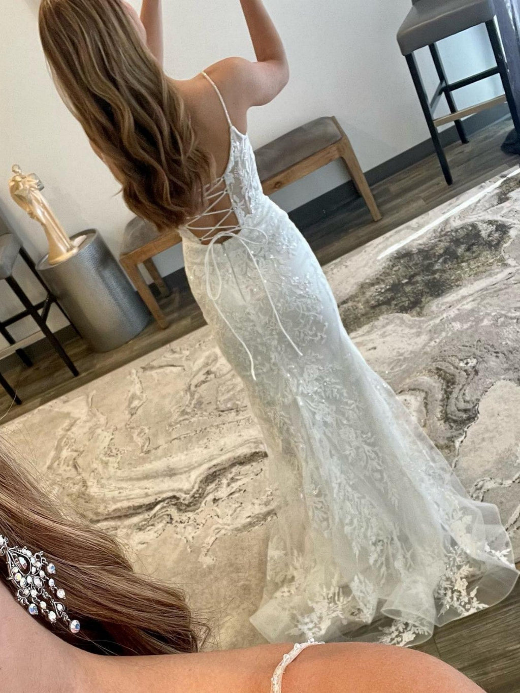 Roycebridal Billie | Weißes Meerjungfrau-Ballkleid, langes Abendkleid