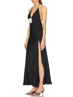 Abendkleid mit Blumenschlitz 