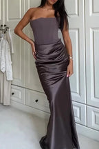 Sexy gerüschte trägerlose Abendkleider 