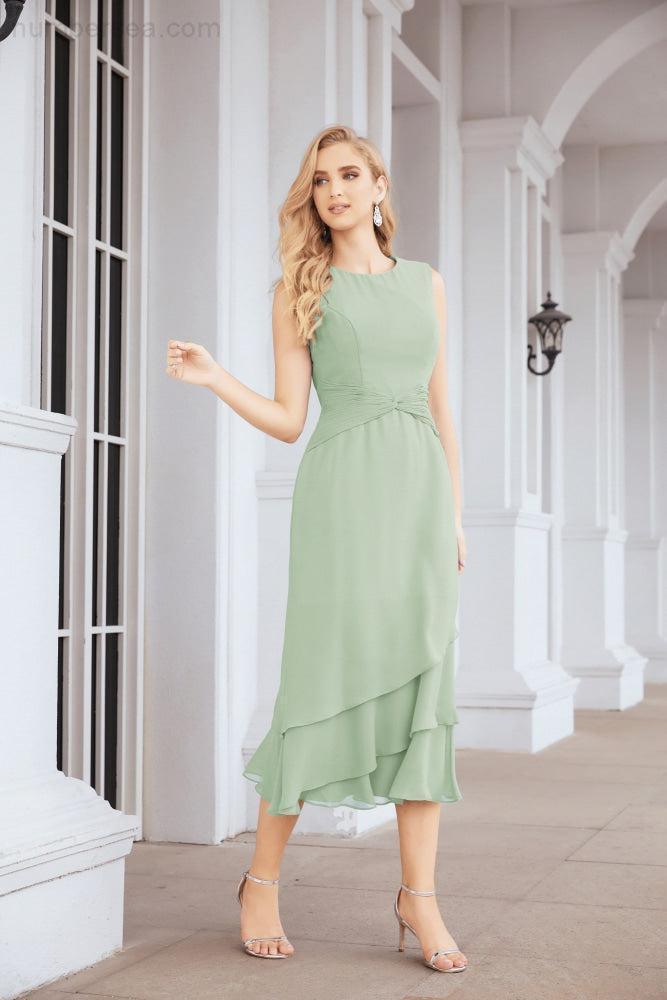 Vestido de fiesta formal de dos piezas en línea A para madre de la novia Numbersea 28072