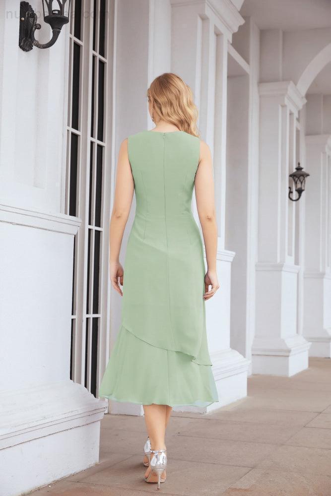 Vestido de fiesta formal de dos piezas en línea A para madre de la novia Numbersea 28072
