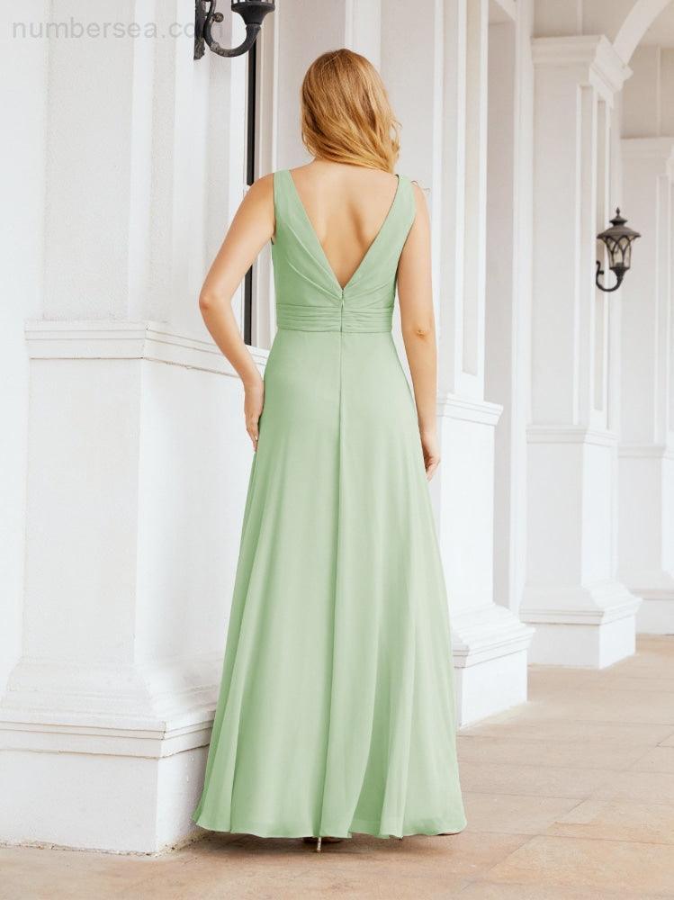 Bridesmaid Dresses for Wedding Ruffles Long Formal Prom Gowns 28039