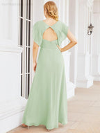 Bridesmaid Dresses Cape Formal Prom Dress Open Back Gowns for Mother of The Bride 28058