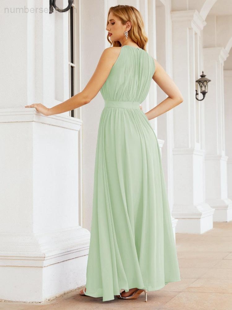 Vestido de Dama de Honra Numbersea com Alças, Cintura Império, Vestido Formal de Noite para Mãe da Noiva 28030