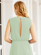 Sleeveless Long Bridesmaid Dress A line Formal Evening Prom Gown 28025