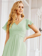 Vestidos de Baile Formais Numbersea para Mãe da Noiva com Mangas de Renda Vestido de Dama de Honra 28047