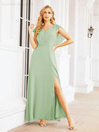 Bridesmaid Dresses Cape Formal Prom Dress Open Back Gowns for Mother of The Bride 28058