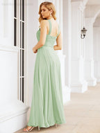 Crisscross Halter Bridesmaid Dresses for Party Wedding Evening Prom Maxi Ball Gowns 28053