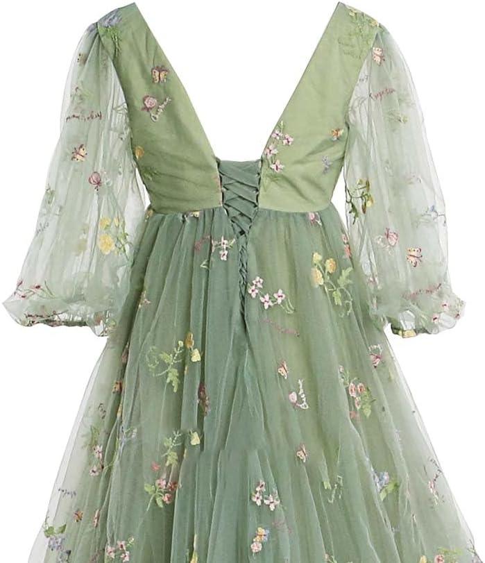Vestido de Maternidade em Tule Bordado para Sessão Fotográfica Vestido de Baile com Fenda Vestido para Chá de Bebé e Gravidez