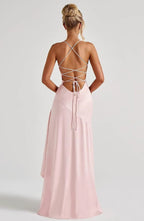 Vestidos de Festa com Folhos de Cetim para Adolescentes Vestidos de Coquetel Assimétricos em Linha A para Mulheres QA204