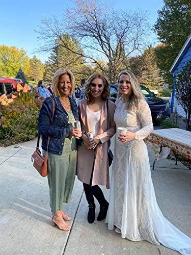 Womens Beach Wedding Dress Vintage Lace Bohemian Bridal Gown With Long Sleeves