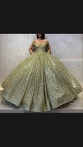 Vestido de Baile com Brilhos e Ombros Descobertos para Festa de 16 Anos Y54