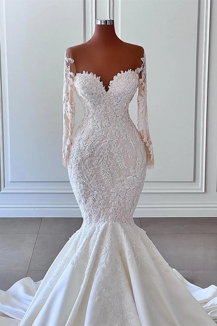 One Shoulder Mermaid Wedding Dress With Applique And Organza Petals Cascade