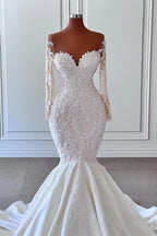 One Shoulder Mermaid Wedding Dress With Applique And Organza Petals Cascade
