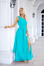 Ladies Chiffon One Shoulder Bridesmaid Evening Dress Wedding Party Evening Dress 28133
