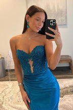 Strapless Mermaid Long Prom Dresses