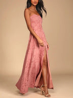 Abendkleid, trägerloses, schmal geschnittenes Maxikleid mit Schlitz 