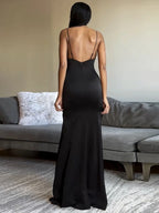 Abito da donna TARUXY con spacchi laterali, elegante, slim, con fiocco e spacco, senza schienale, sexy, per spiaggia, compleanno o serata