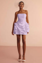 Glamorous Strapless Sleeveless Short Prom Dress With Pleated Skirt In 70 Colors
