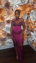 Chic Sheath Evening Dress With Slit Gala Dress Y6535