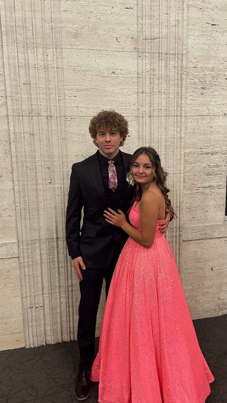 Damen Abendkleid mit langen, schrägen Trägern, Pailletten und Taschen, großzügiges Festkleid Y312