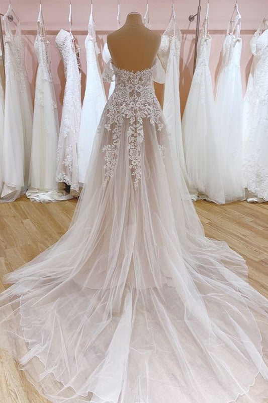Gorgeous Mermaid Bateau Wedding Dress With Appliques Lace Tulle