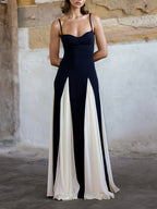 Abito Maxi Sottoveste in Tulle con Pannelli a Linea A Elegante
