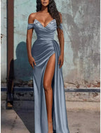 Adelaide |Mermaid Satin Long Prom Dress with Slit