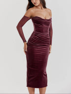 Trägerloses Midikleid 