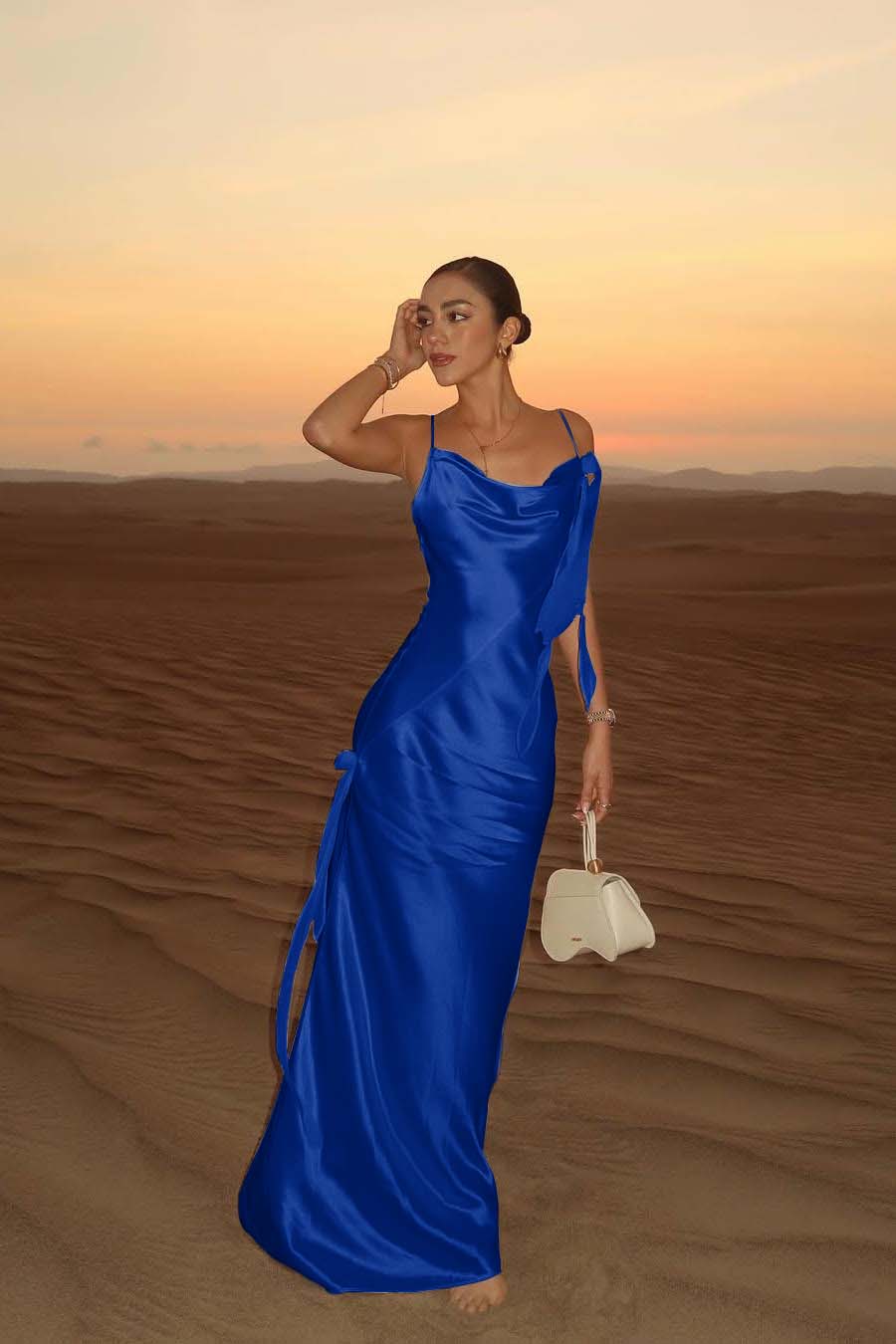 Spaghetti Strap Backless Mermaid Prom Dress With Pleated Hem