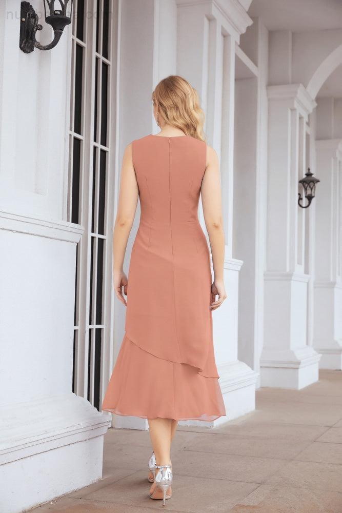 Vestido de fiesta formal de dos piezas en línea A para madre de la novia Numbersea 28072