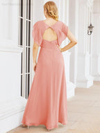 Bridesmaid Dresses Cape Formal Prom Dress Open Back Gowns for Mother of The Bride 28058