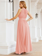 Vestido de Dama de Honra Numbersea com Alças, Cintura Império, Vestido Formal de Noite para Mãe da Noiva 28030