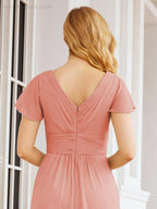 Vestidos de Baile Formais Numbersea para Mãe da Noiva com Mangas de Renda Vestido de Dama de Honra 28047