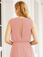 Sleeveless Long Bridesmaid Dress A line Formal Evening Prom Gown 28025