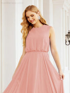 Sleeveless Long Bridesmaid Dress A line Formal Evening Prom Gown 28025