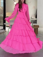 Chic Chiffon Layered Spliced Ruffles Prom Dress Evening Dress Y7640