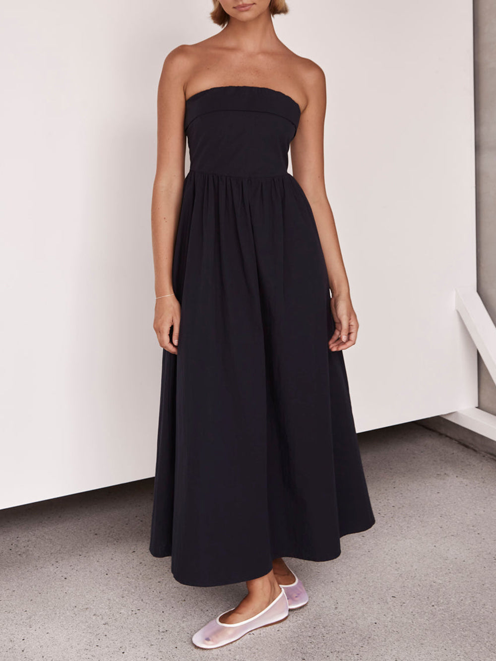 Abito Midi Senza Spalline Stile Resort Tulare