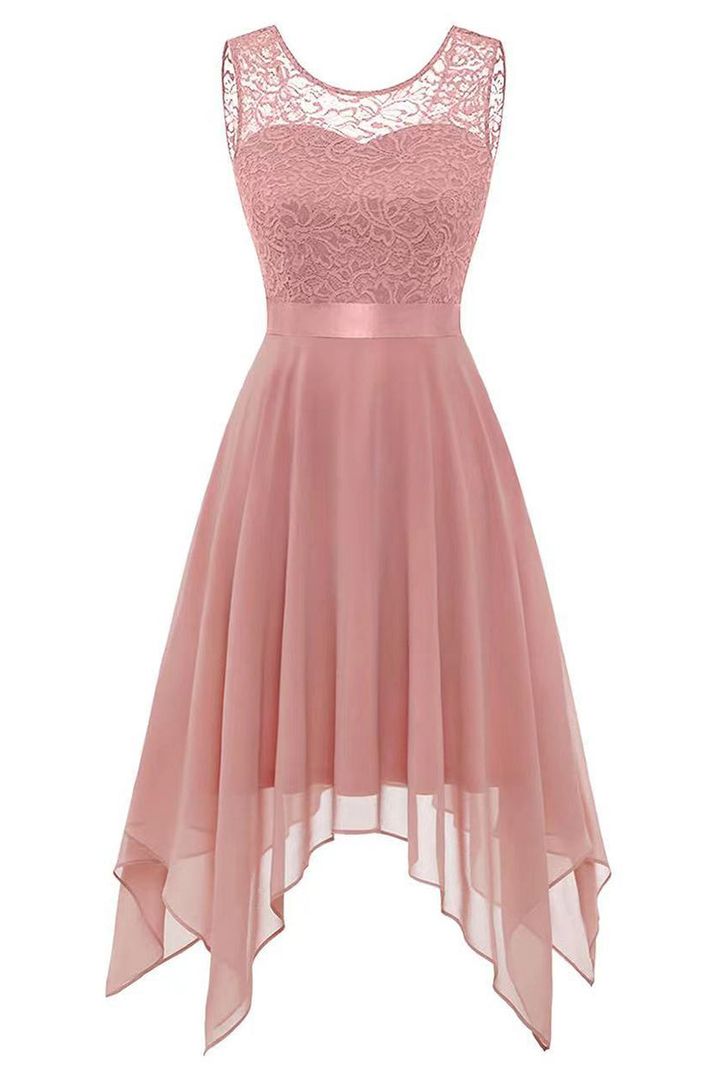 Abito da sera elegante formale solido asimmetrico con scollo a O (8 colori)
