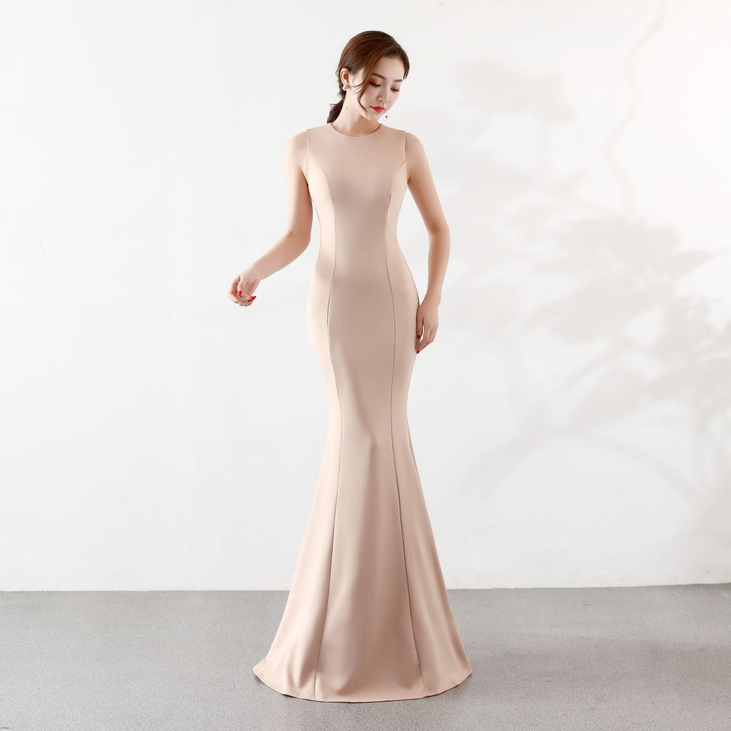 Abito da Sposa da Cerimonia Lungo Cocktail Elegante a Coda di Sirena per Fidanzamento Matrimonio Sera Donna – Il Miglior Abito da Sposa per la Sposa