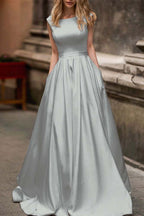 Cap Sleeve Wedding Dress With Pockets For Modern Bride